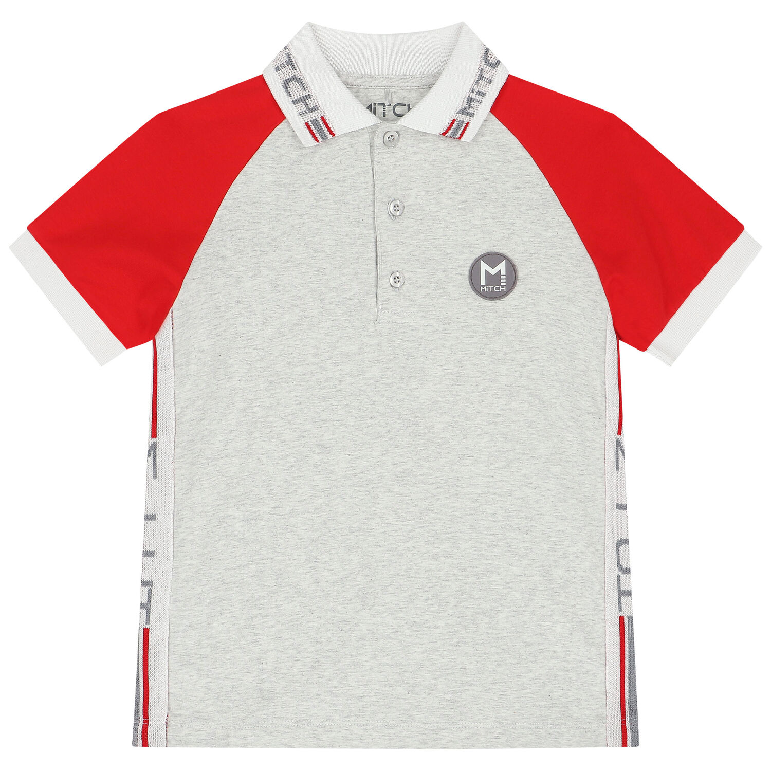 Boys Grey Logo Polo Shirt, 1, hi-res
