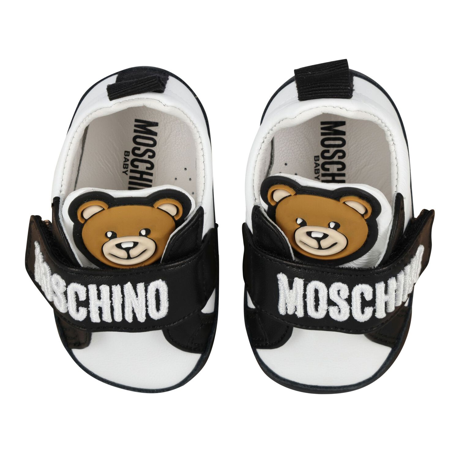 Black & White Teddy Bear Baby Pre Walker Shoes, 2, hi-res image number null