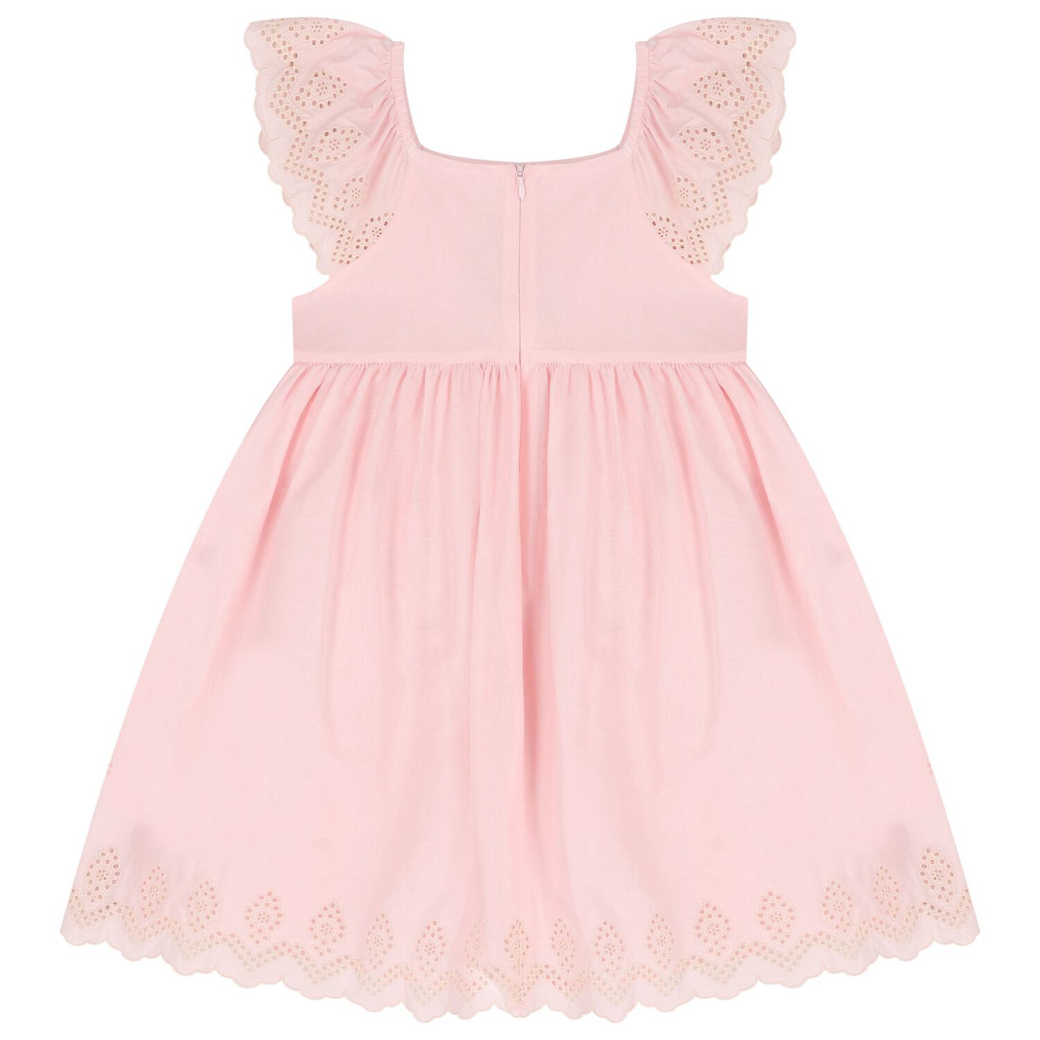 Girls Pink Embroidered Dress, 2, hi-res