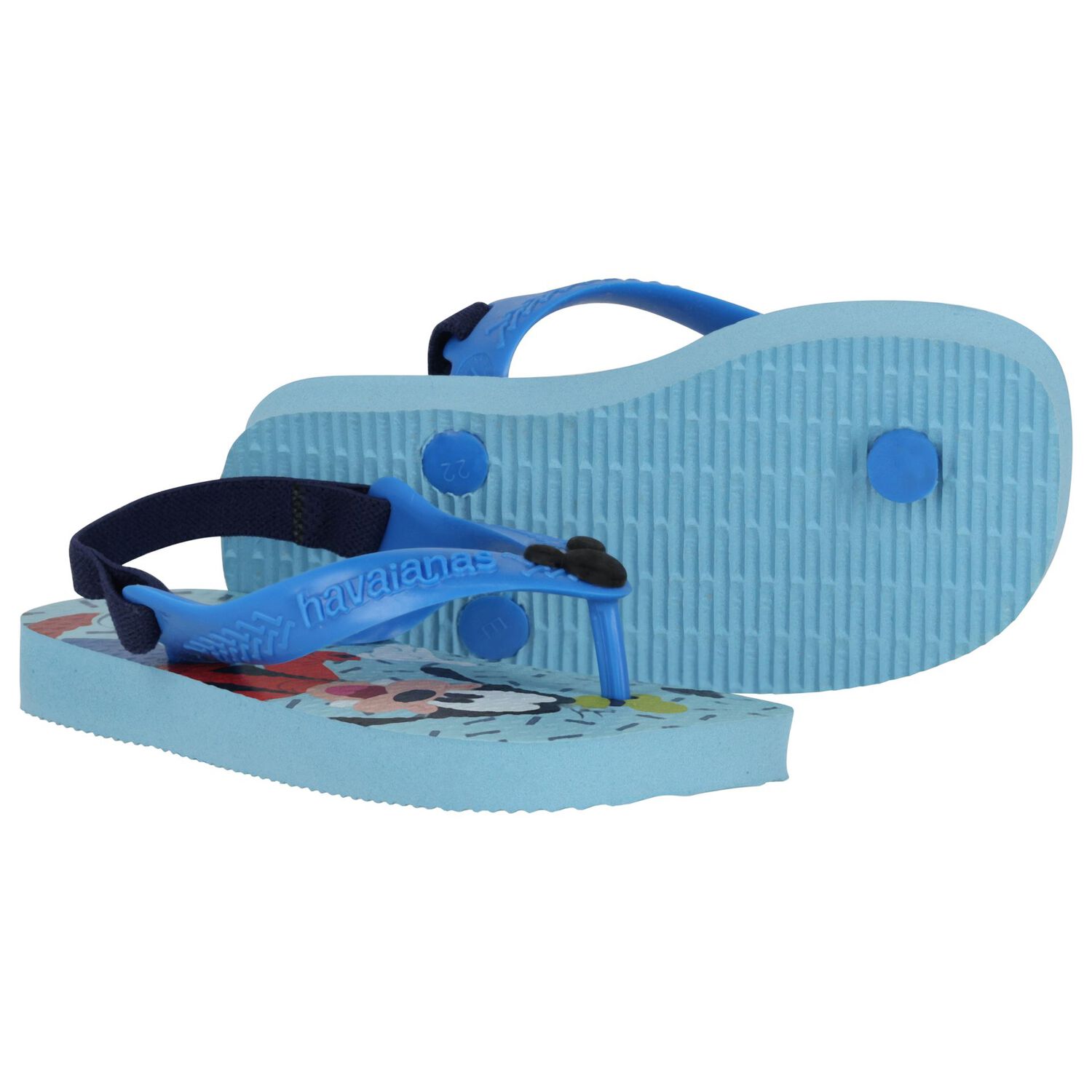 Younger Boys Blue Disney Logo Flip Flops, 5, hi-res