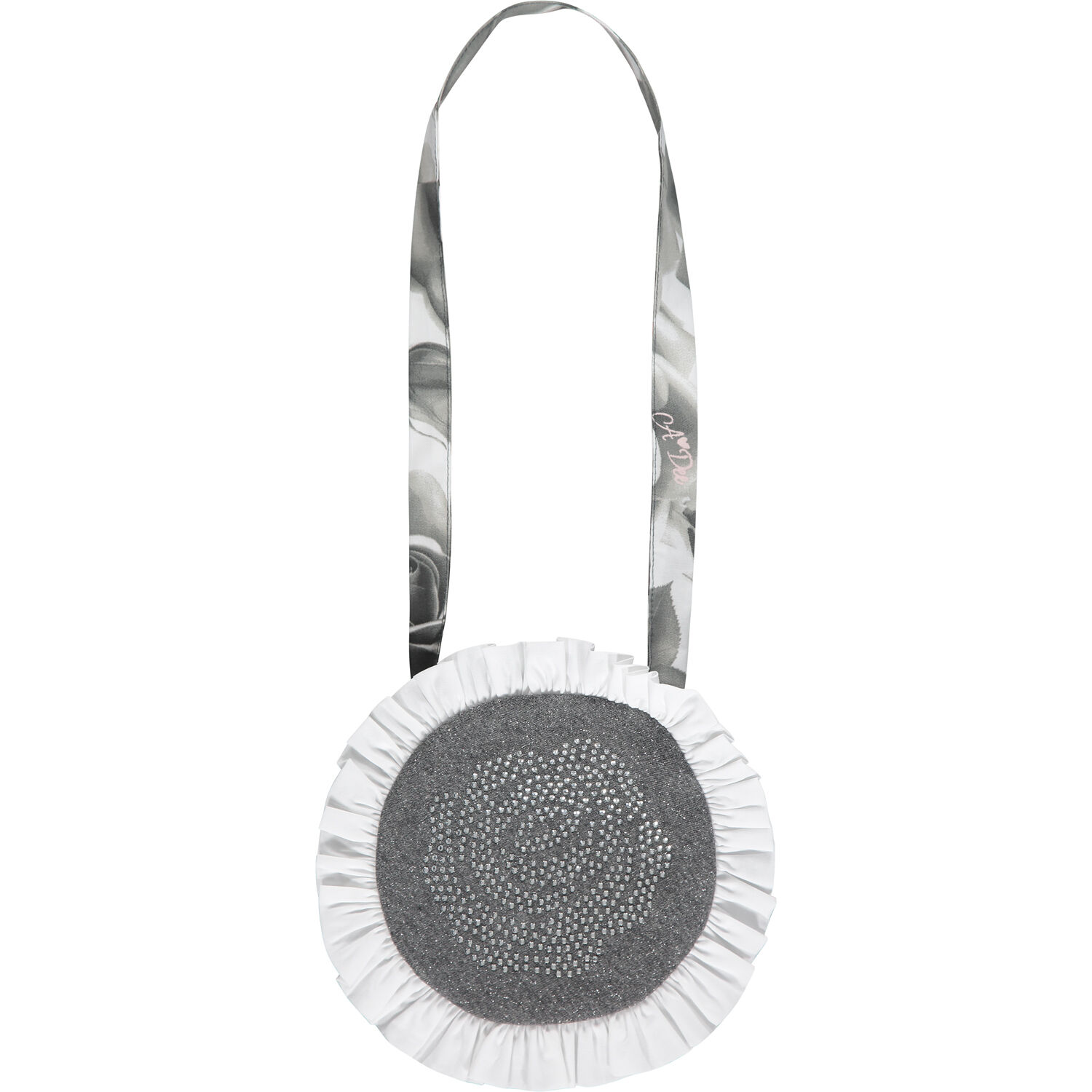 Girls Grey & White Rose Bag, 1, hi-res image number null