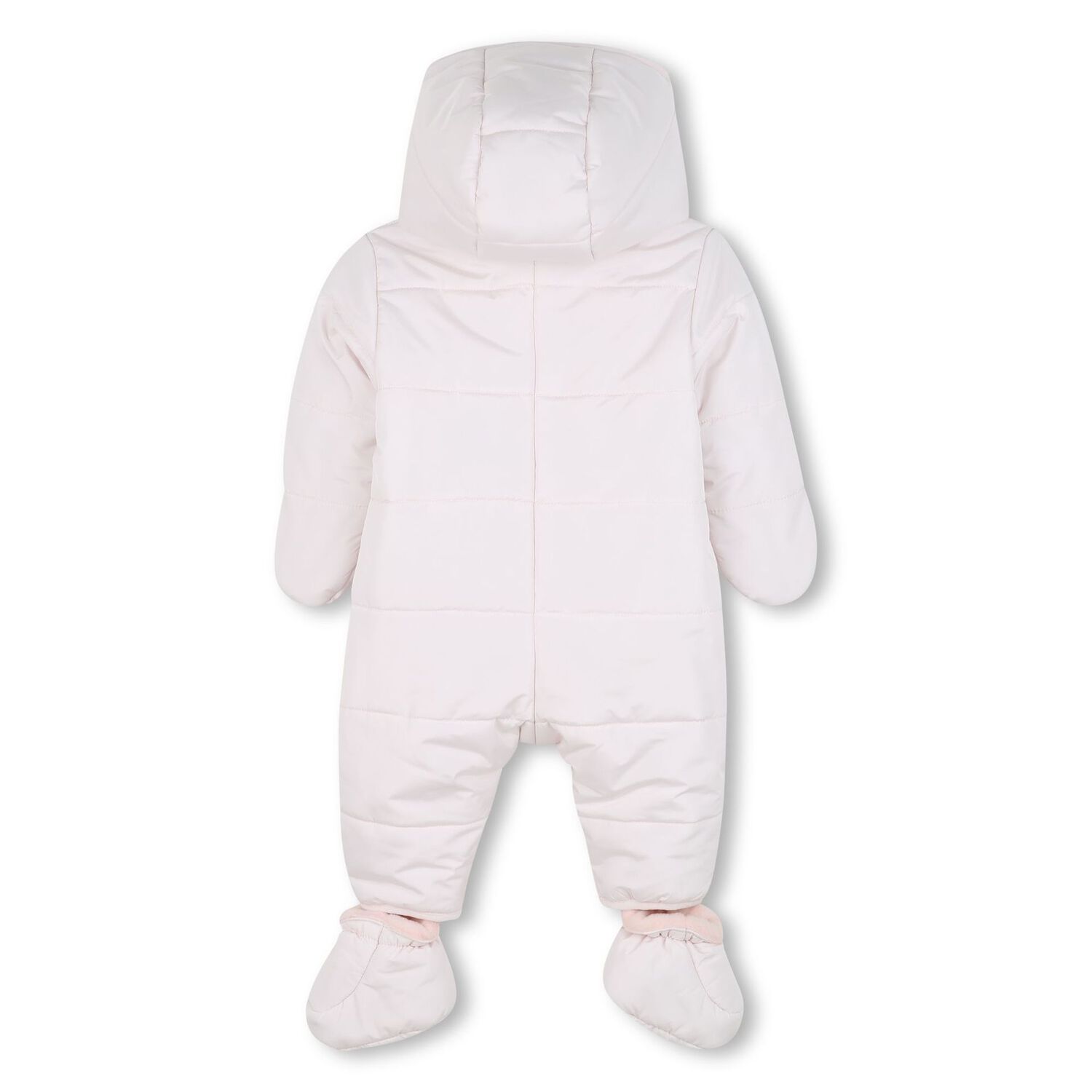 Baby Girls Pink Elephant Logo Snowsuit, 1, hi-res