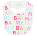 طقم أفرول بالشعار باللون الأبيض والعاجي للبنات, 1, hi-res