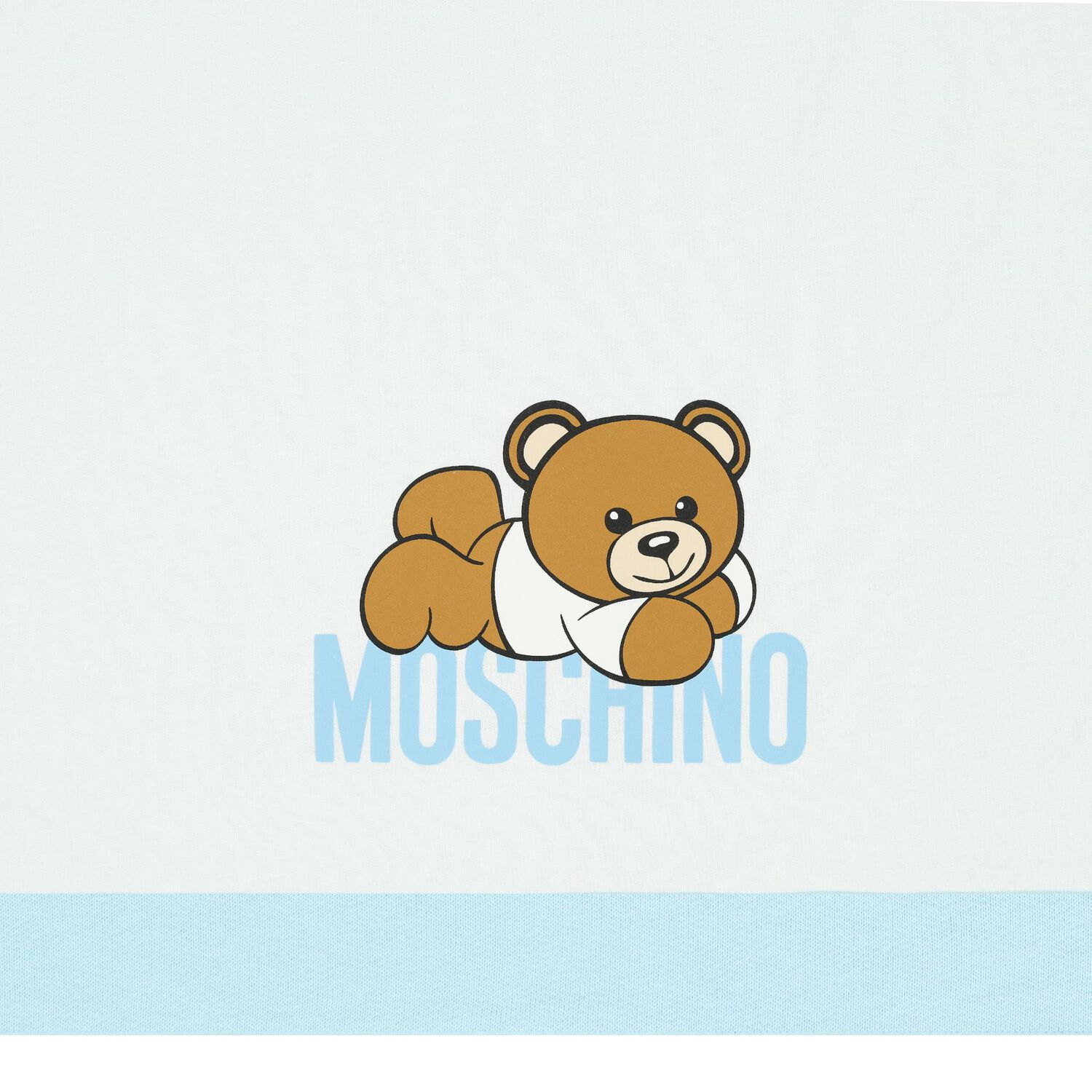 Blue & White Teddy Bear Logo Baby Blanket, 2, hi-res image number null