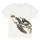 طقم شورت أولاد سباحة بطبعة السلحفاء باللون الأصفر والأبيض , 4, hi-res