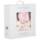 طقم هدايا لحاف وبطانية بالوني الأبيض والوردي للبنات, 2, hi-res