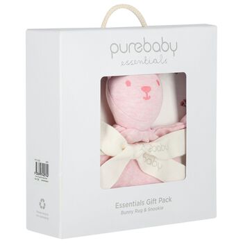 Baby Girls White & Pink Comforter & Blanket Gift Set