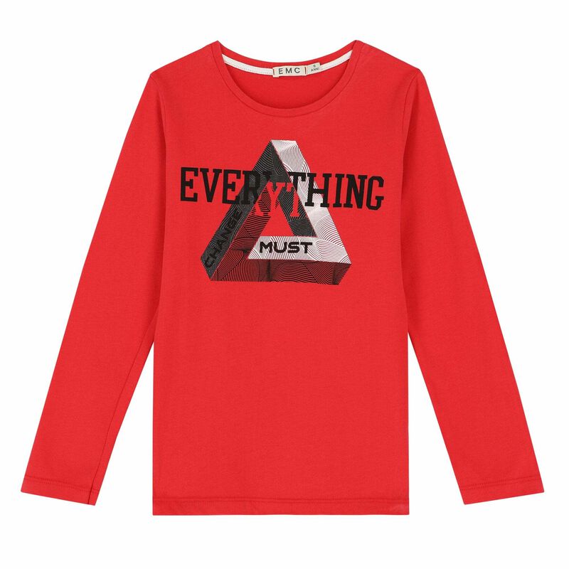 Boys Red Logo Long Sleeve Top, 1, hi-res image number null