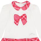 Girls Ivory & Red Bow Dress, 1, hi-res