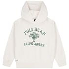 Girls Ivory Logo Polo Bear Hooded Top, 1, hi-res