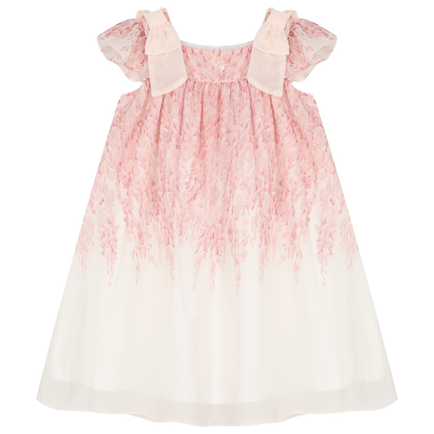 Girls Pink Chiffon Floral Dress, 1, hi-res
