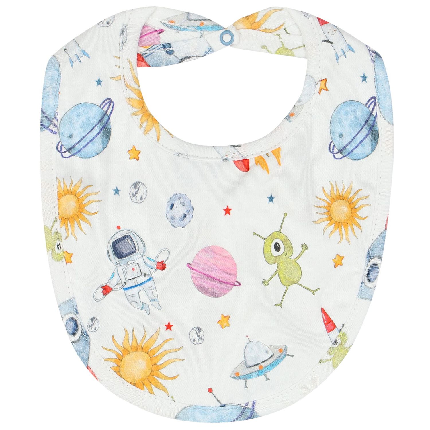 Baby Boys White Space Babygrow Set, 1, hi-res