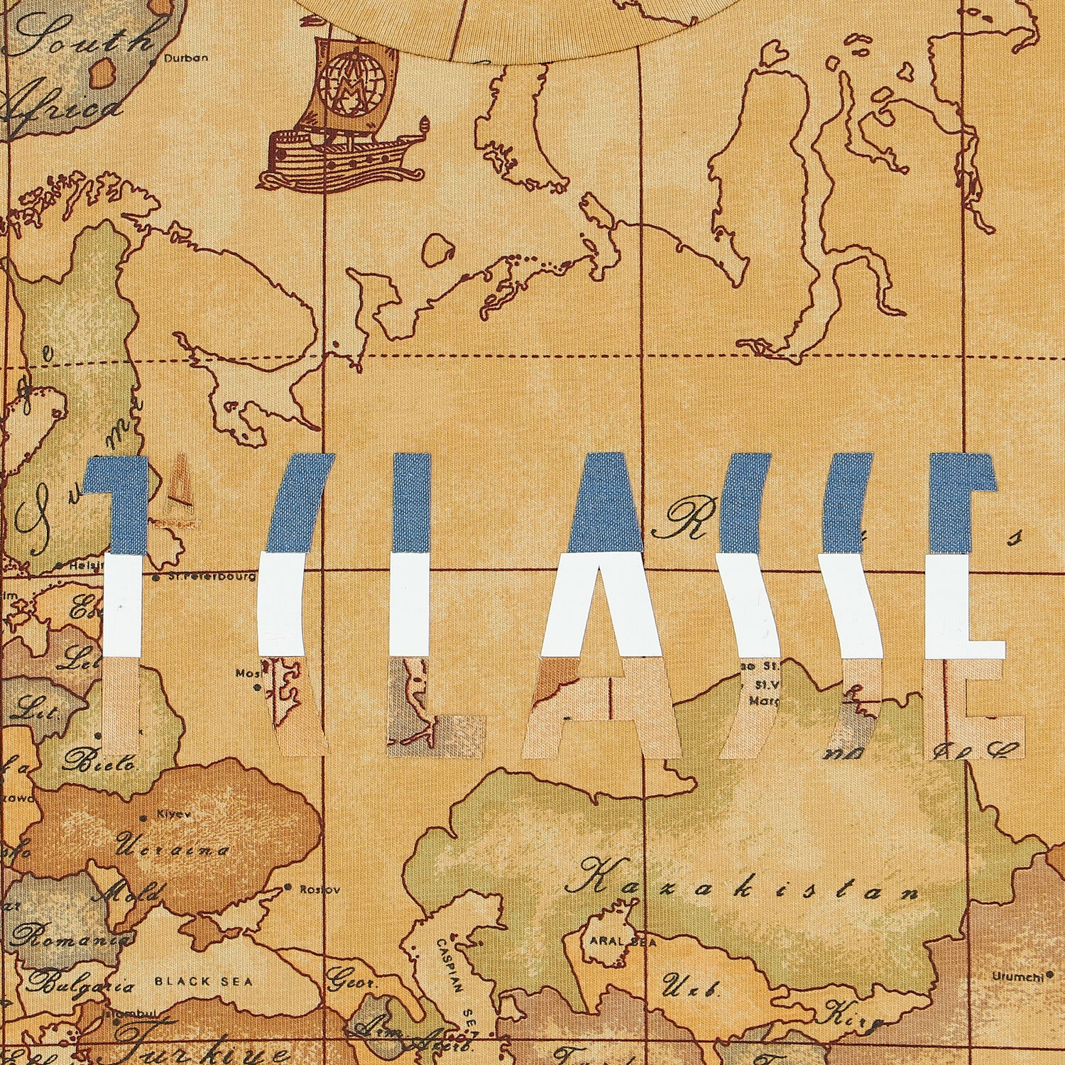 Boys Beige Geo Map T-Shirt, 1, hi-res image number null