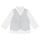 طقم أولاد شورت باللون الأبيض والرمادي, 1, hi-res