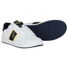 Boys White & Navy Blue Trainers, 1, hi-res