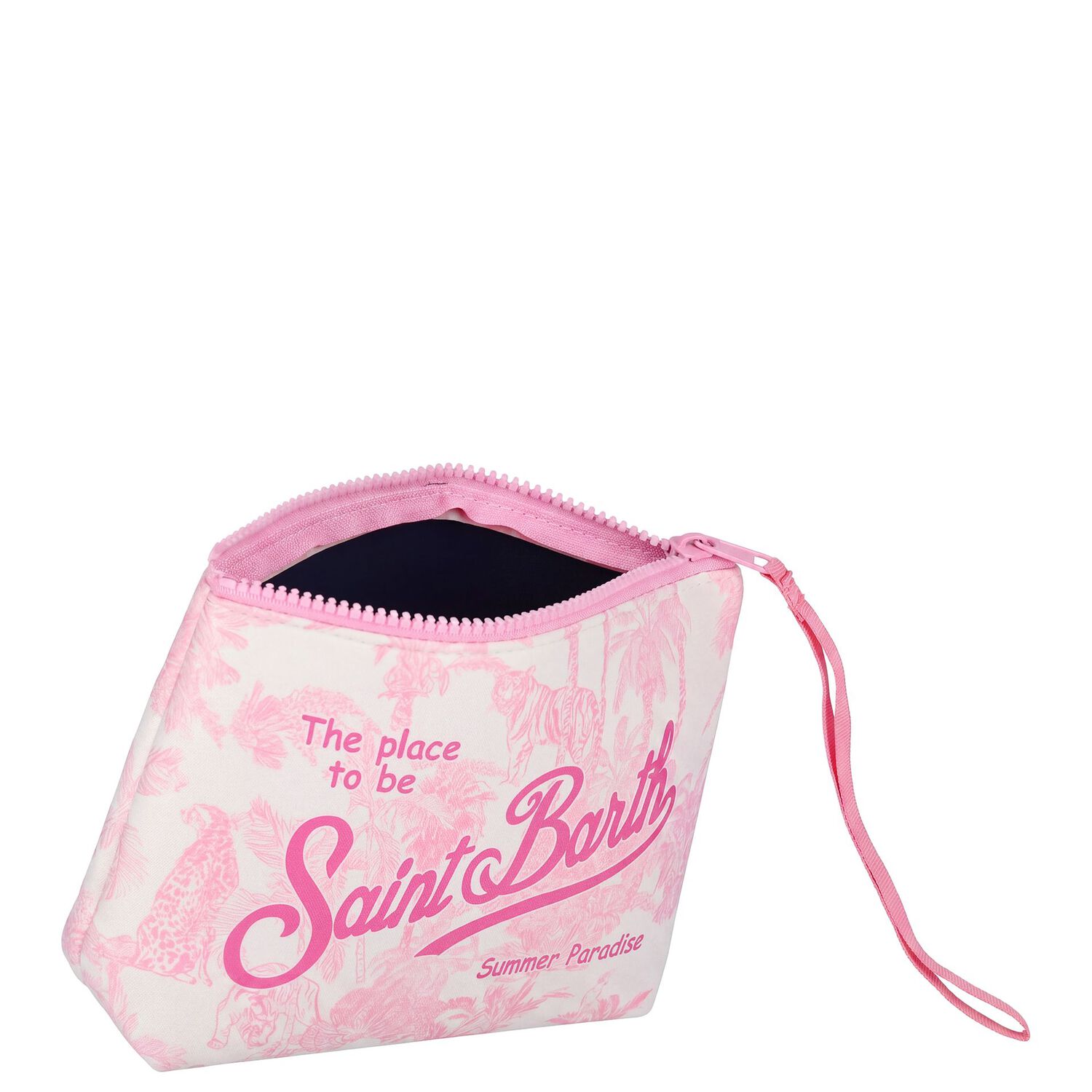 Girls White & Pink Aline Logo Jungle Pouch ( 15cm ), 1, hi-res