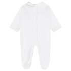 Baby Boys White & Blue Babygrow, 1, hi-res