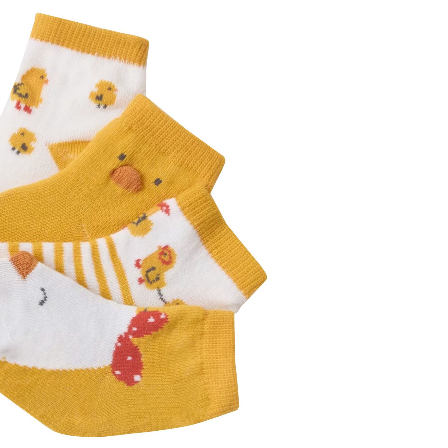 Baby Girls White & Yellow Socks ( 4 Pack ), 1, hi-res image number null