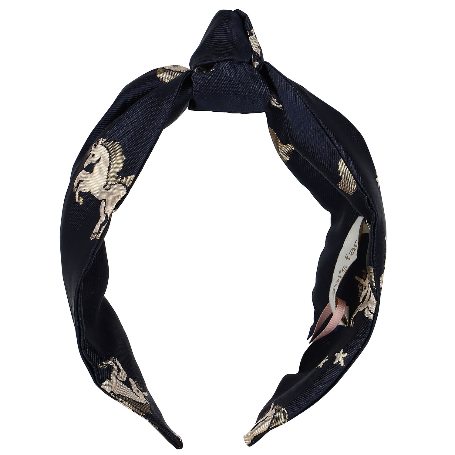 Girls Navy Blue Unicorn Jacquard Headband, 1, hi-res image number null
