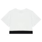 Girls White & Black Logo Leggings Set, 1, hi-res