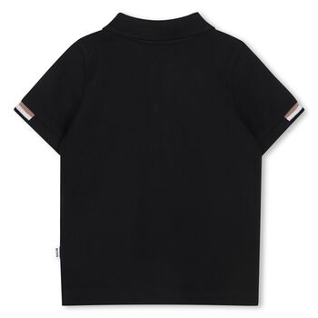 Younger Boys Black Logo Polo Shirt