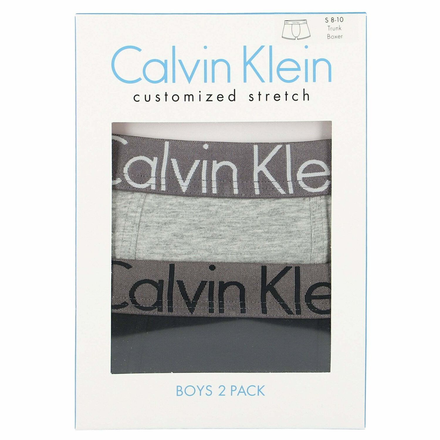 Boys Grey & Black Boxer Shorts ( 2-Pack ), 1, hi-res