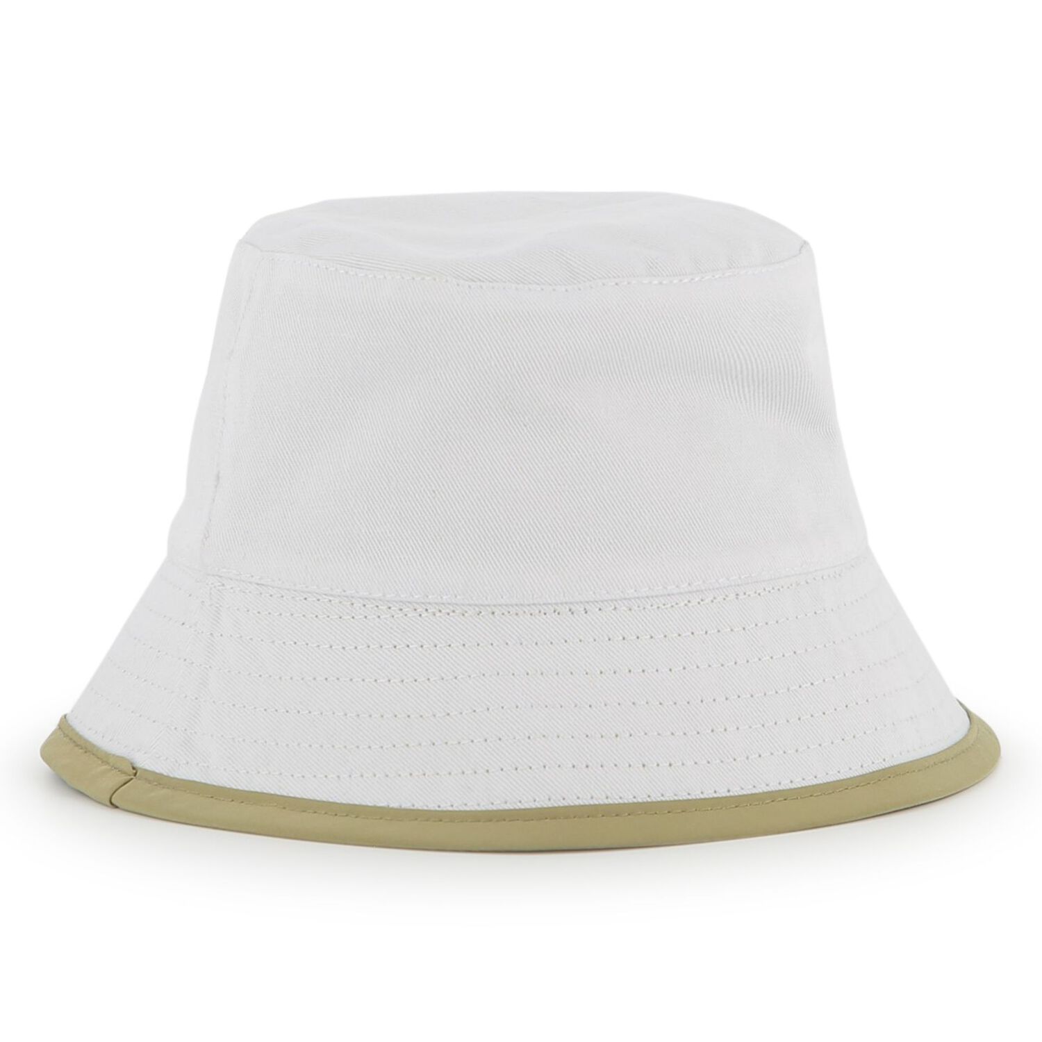 Baby Boys Beige & White Reversible Logo Hat , 2, hi-res