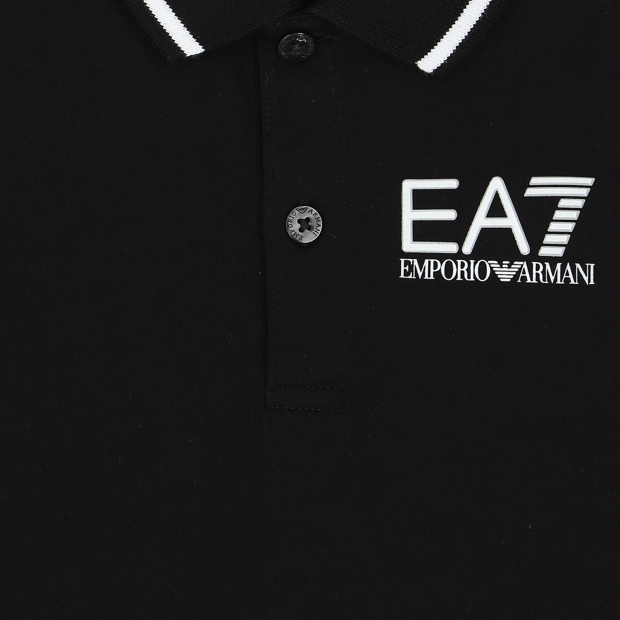 EA7 Emporio Armani Boys Black Logo Polo Shirt Junior Couture UAE