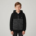 Boys Black Zip Up Top, 1, hi-res