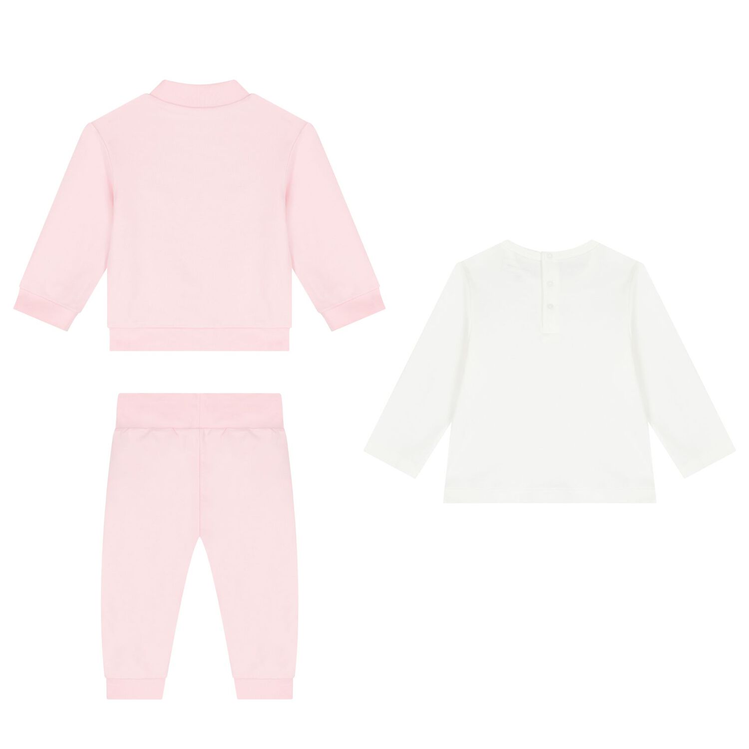 Younger Girls Pink & White Reversible Tracksuit Set, 1, hi-res image number null