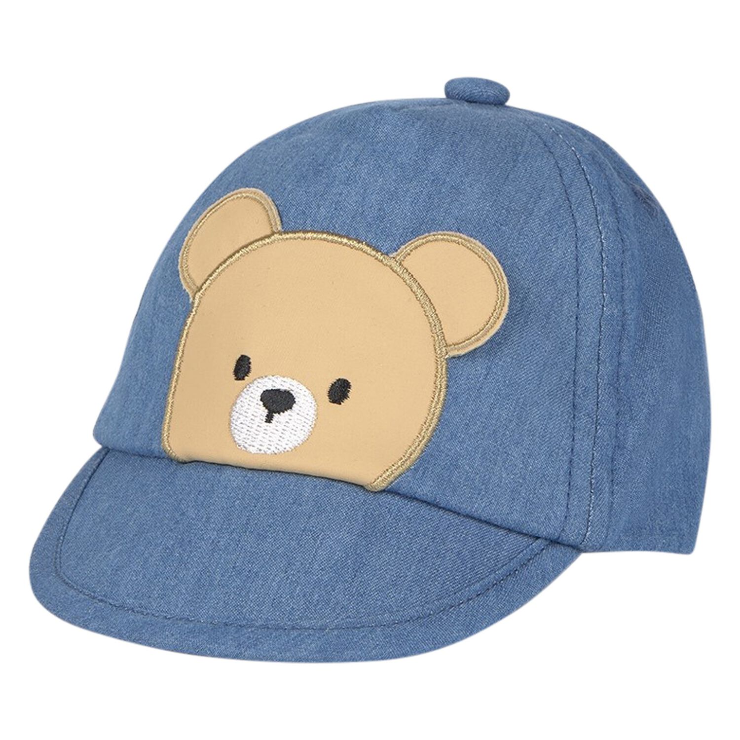 Baby Boys Blue Teddy Bear Cap, 1, hi-res image number null
