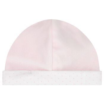 Baby Girls Pink Heart & Polka Dot Hat
