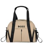 Beige Logo Baby Changing Bag, 1, hi-res