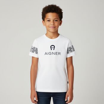 Boys White Logo T-Shirt