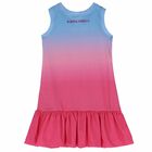Girls Blue & Pink Printed Dress, 1, hi-res