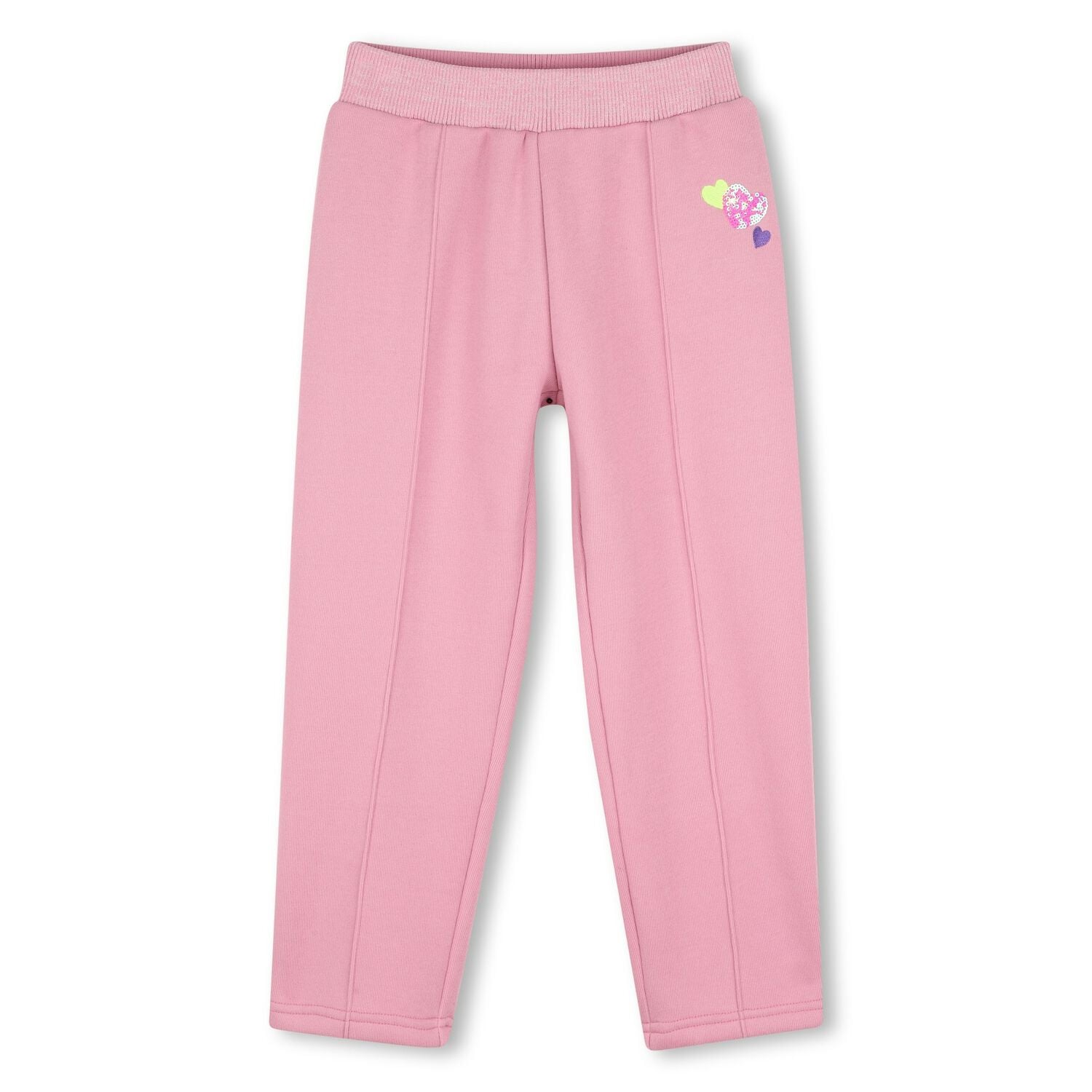 Girls Pink Heart Trousers, 1, hi-res