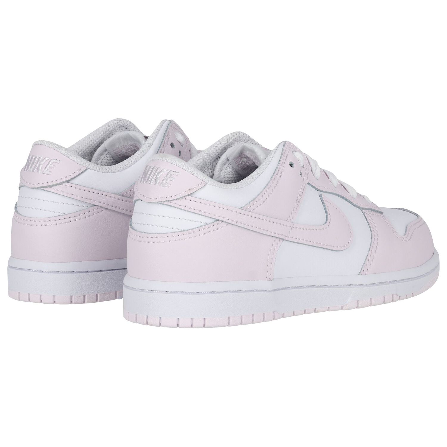 Girls White & Pink Dunk Low Trainers, 5, hi-res