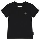 Boys Black Logo T-Shirt, 2, hi-res