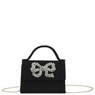 Girls Black Bow Cr&ecirc;pe Handbag ( 13cm ), 1, hi-res
