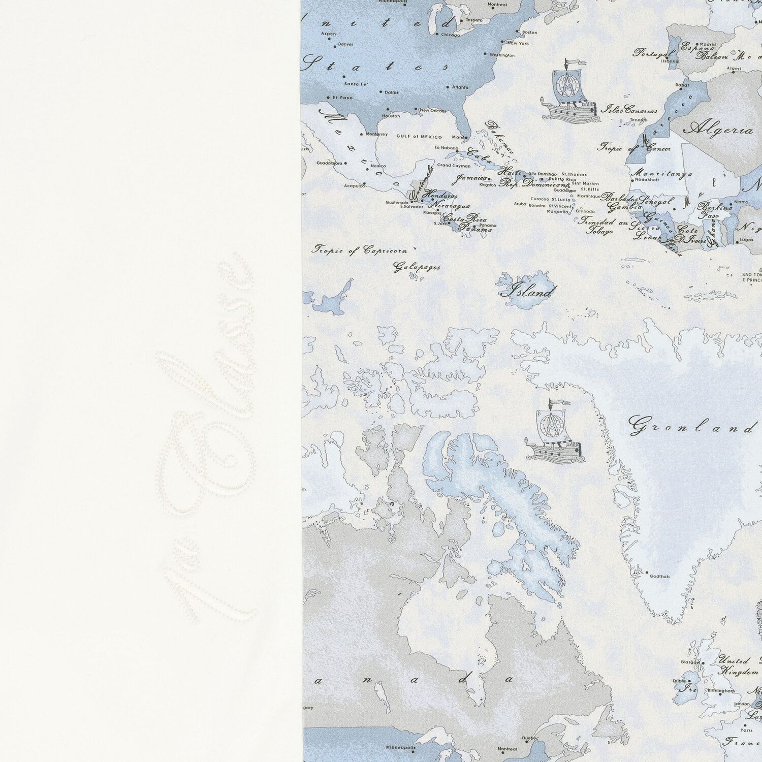 Baby Boys Blue & Grey Geo Map Baby Blanket, 1, hi-res