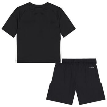 Boys Black Logo Shorts Set