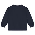 Boys Navy Blue Robot Sweatshirt, 1, hi-res