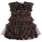 Girls Black, Green & Red Etta Tartan Tulle Dress, 1, hi-res