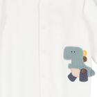 ملابس أطفال للأولاد الصغار بطبعة ديناصور باللونين الأبيض والأخضر (عبوة من قطعتين), 1, hi-res