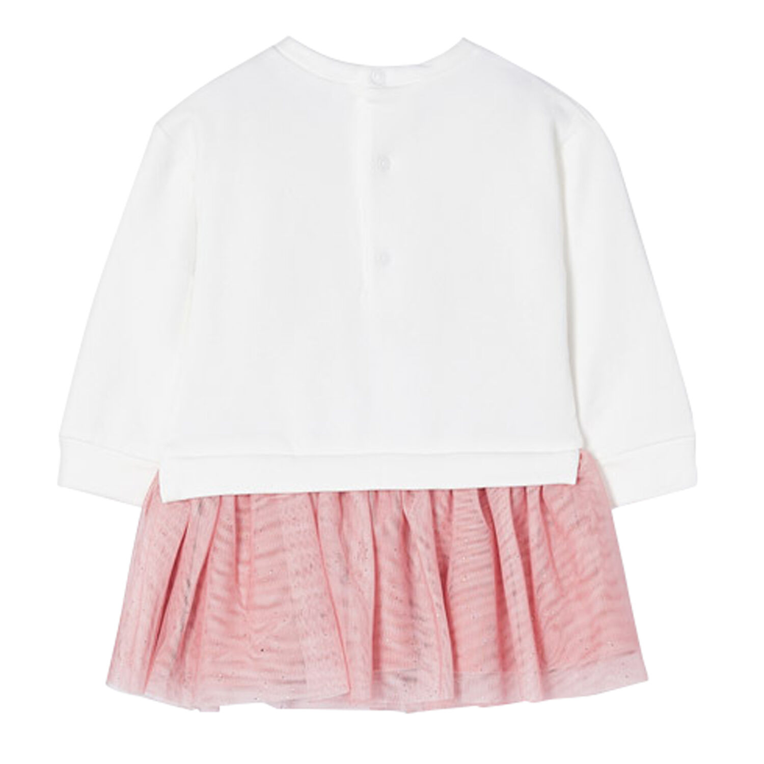 Younger Girls Ivory & Pink Dress, 2, hi-res image number null