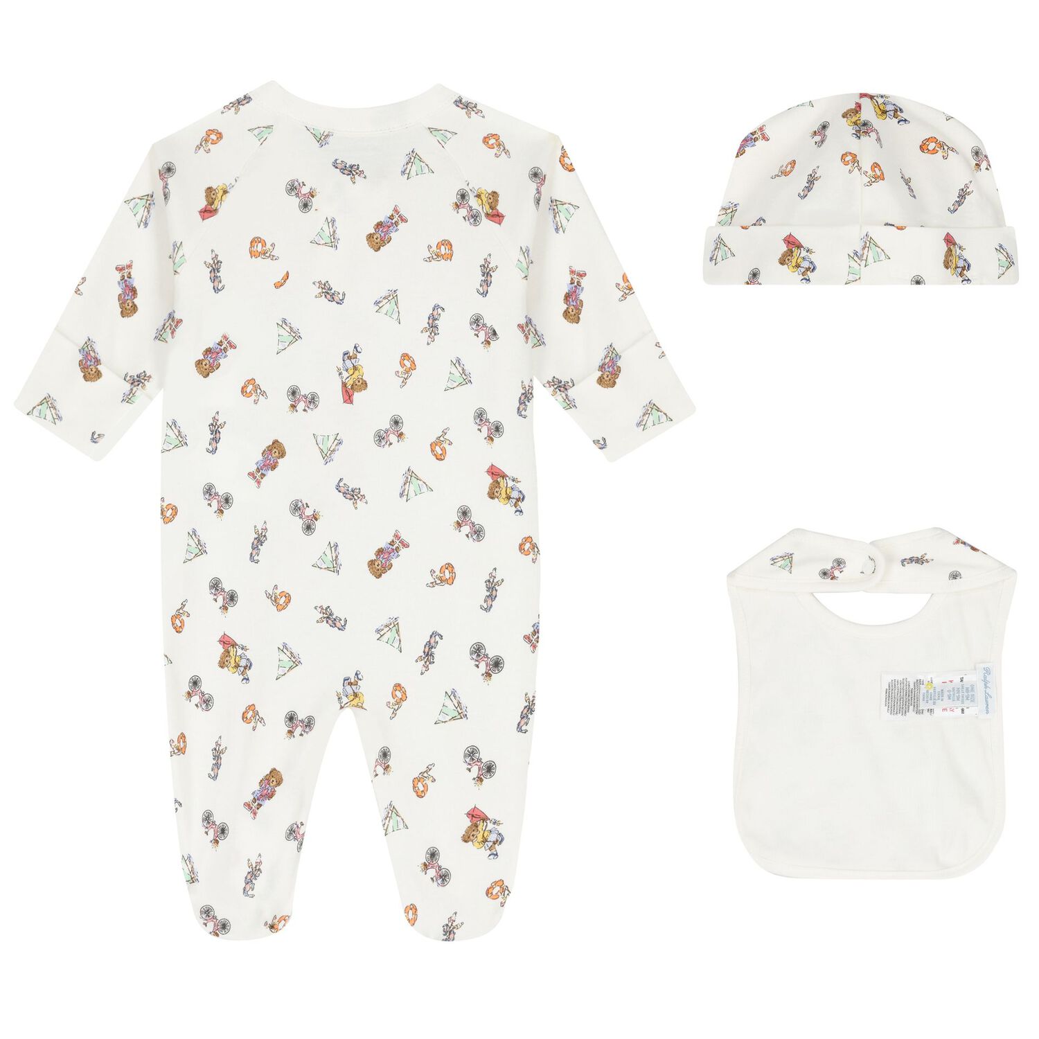 Baby Girls Ivory Teddy Bear Babygrow Gift Set, 1, hi-res image number null