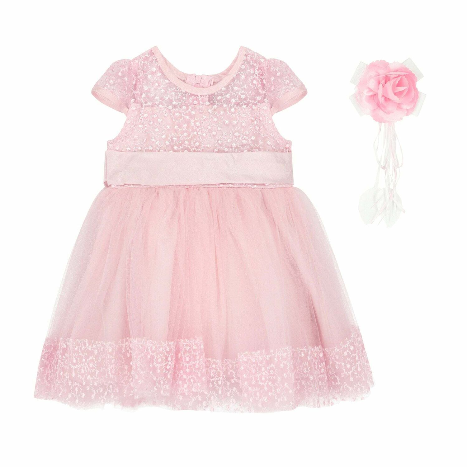 Baby Girls Pink Tulle Dress Set, 1, hi-res image number null