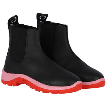 Girls Black Logo Boots