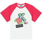Girls White & Pink Logo T-Shirt, 1, hi-res