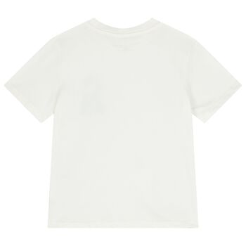 تيشيرت بطبعة الزهور باللون العاجي للبنات